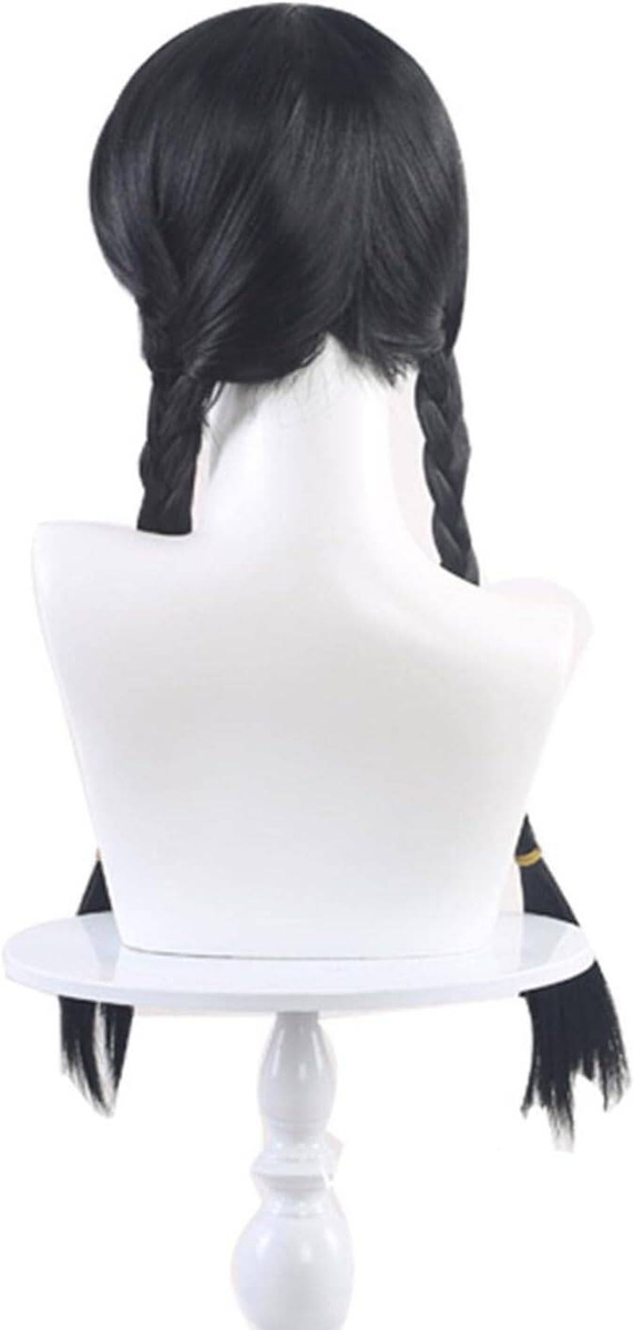 Strój Kostium Wednesday Addams - rozmiar S (110-115 cm) + Peruka z warkoczami o długości 60cm