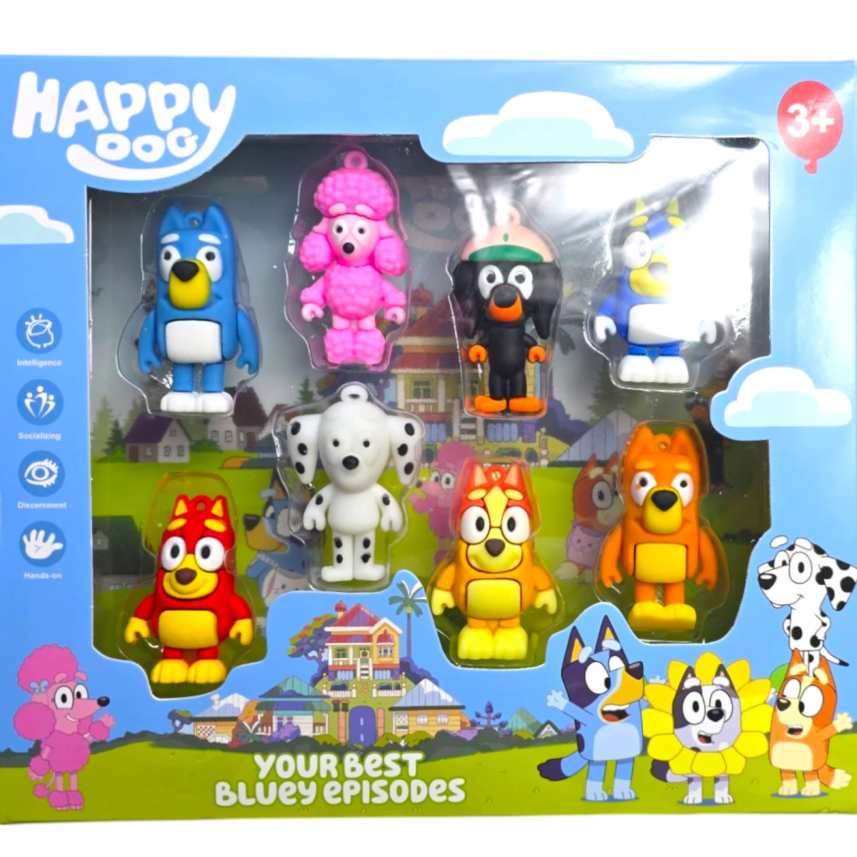 BLUEY I BINGO - ZESTAW 8 FIGUREK BLUEY I BINGO FIGURKI Z BAJEK